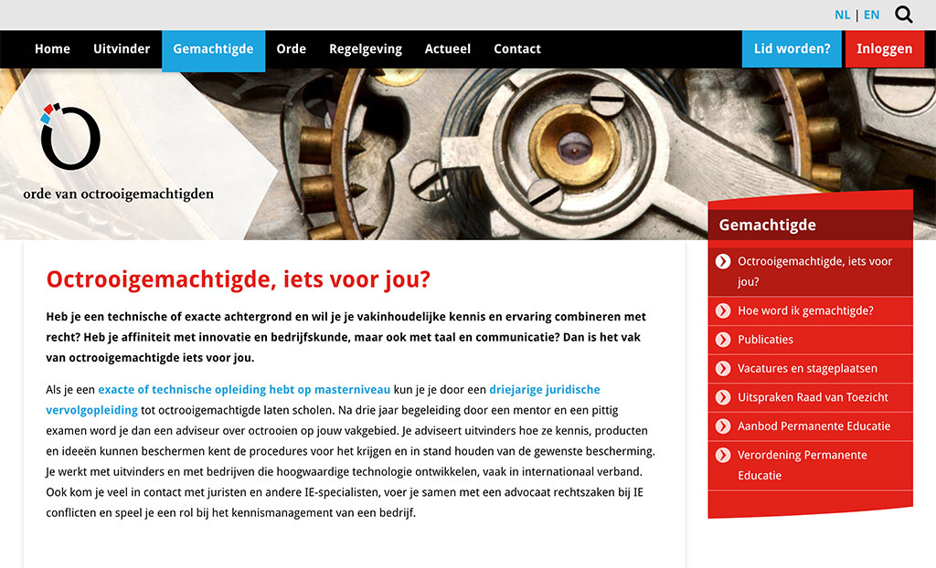 Branche vereniging website - Scherm 1