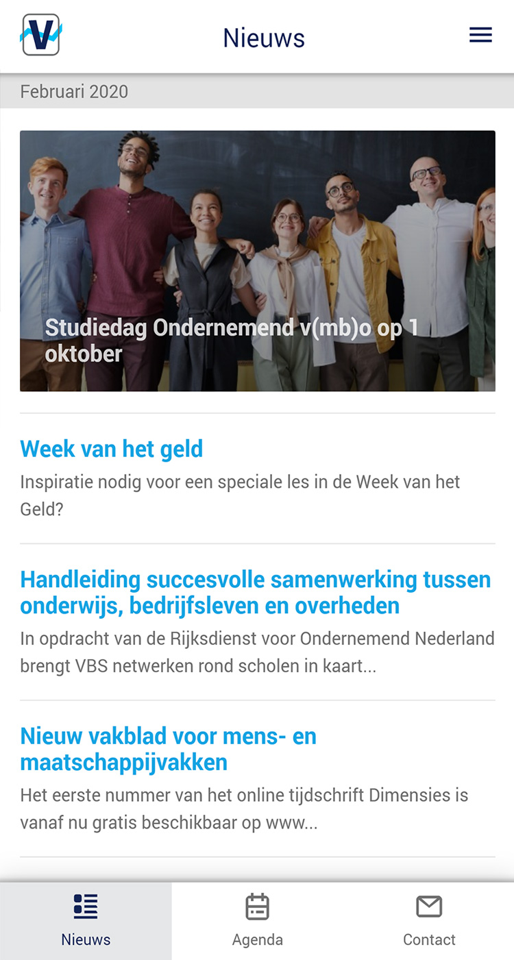 App voor vereniging van leraren - Scherm 2