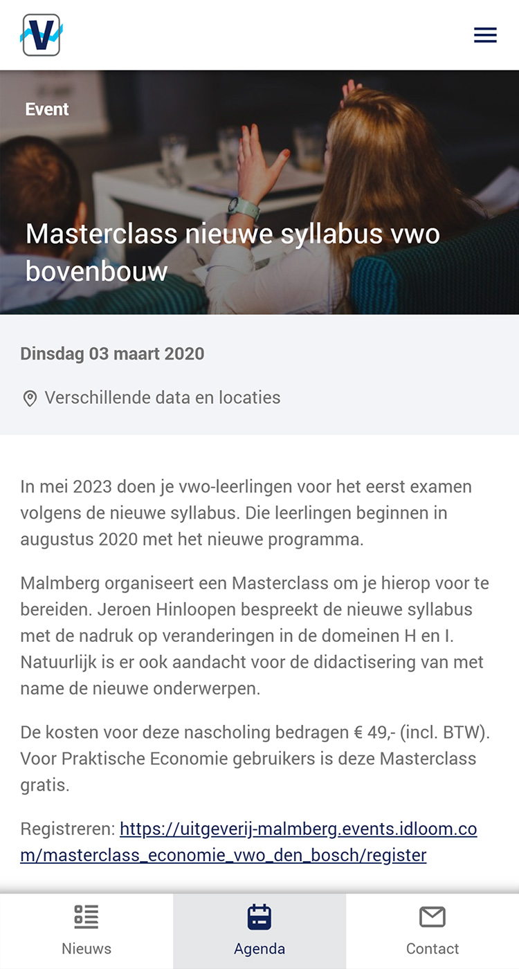 App voor vereniging van leraren - Scherm 3