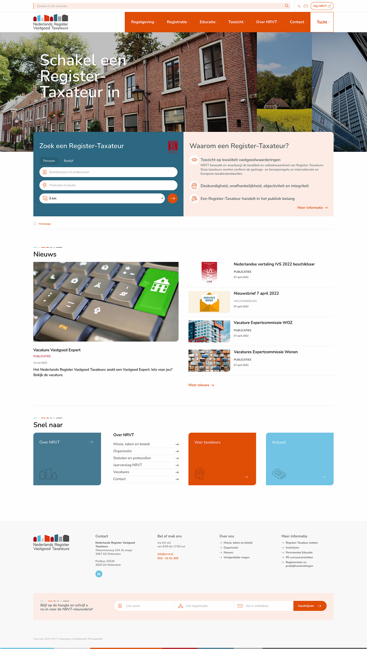 Nederlands Register Vastgoed Taxateurs - Scherm 1