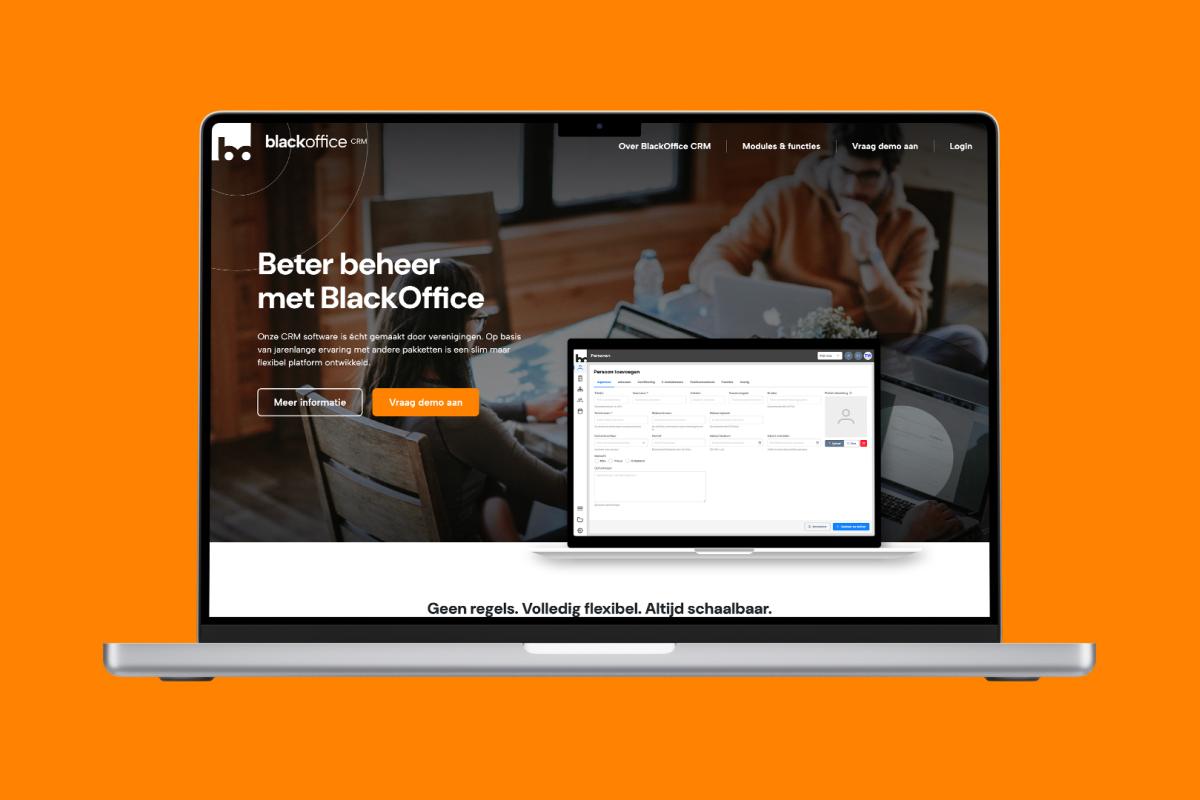 BlackOffice CRM Software laptop