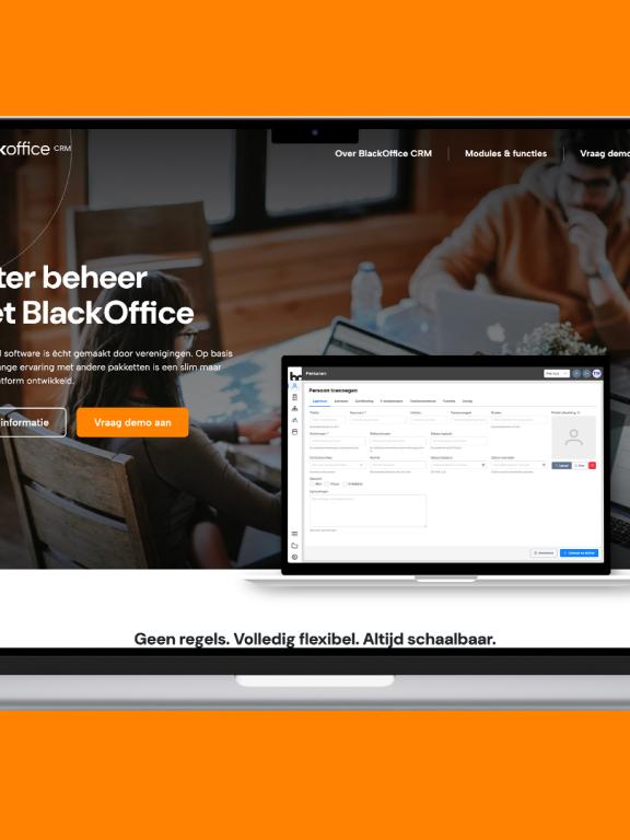BlackOffice CRM Software laptop
