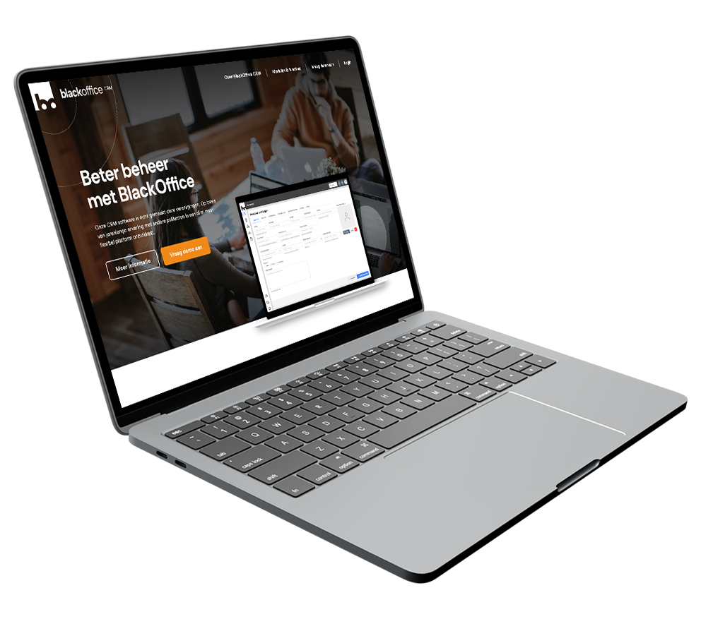 BlackOffice CRM laptop
